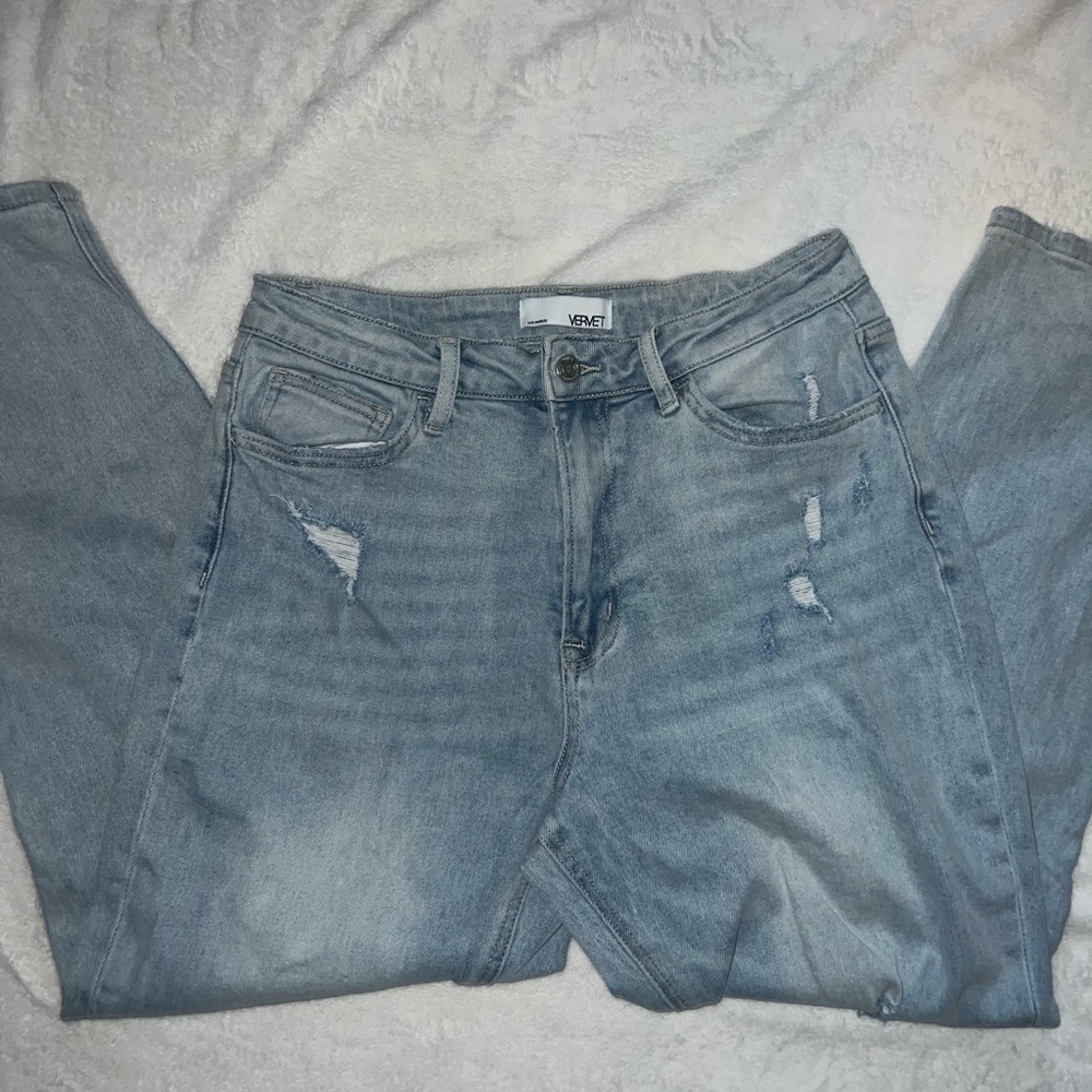 VRC Distressed Light Blue Boyfriend Jeans